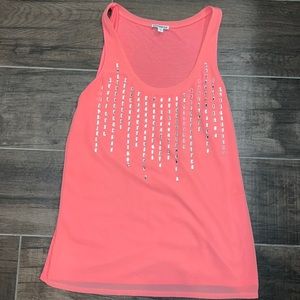 Express embellished coral pink tank medium